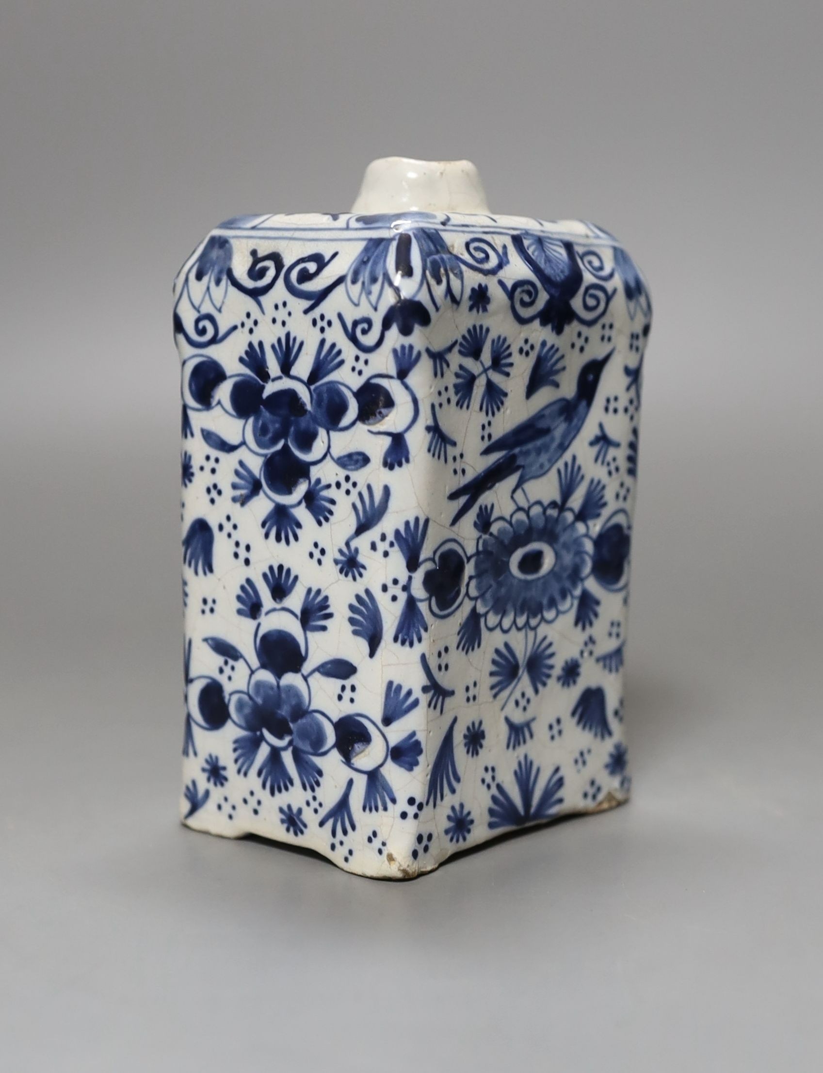 A 19th century French faience tea caddy, 12cm